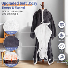 Electric Wearable Throw Blanket with Sleeves