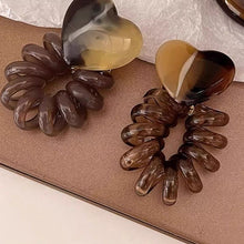 Load image into Gallery viewer, 4 PCS - Heart Shaped Straight Telephone Cord Ponytail Holder