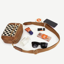 Load image into Gallery viewer, Women's Fashionable Colorblock Plaid Pattern Crossbody Bag