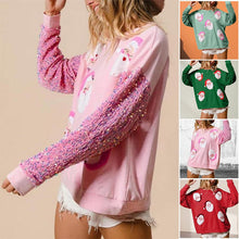 Load image into Gallery viewer, Women's Sequin Santa Sweatshirt