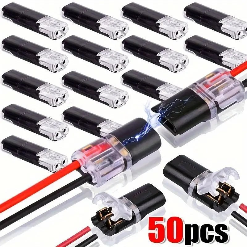 Double-wire Push-in Connector with Locking Buckle