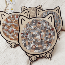 Load image into Gallery viewer, 135-Teiliges Katzenförmiges Holzpuzzle