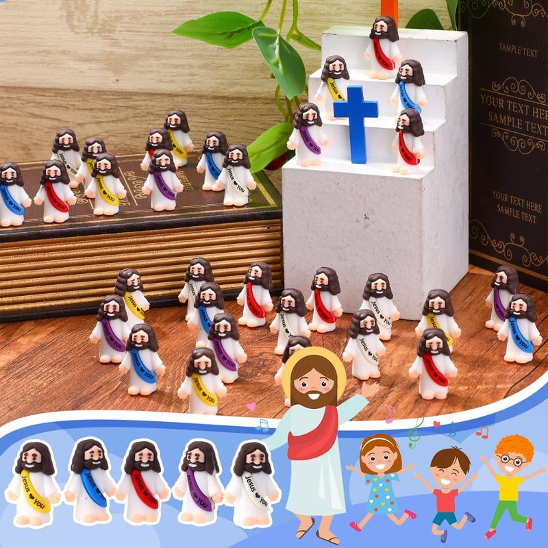 【Extra 10% Off】Mini Jesus Figurines With Jesus love You Slogan