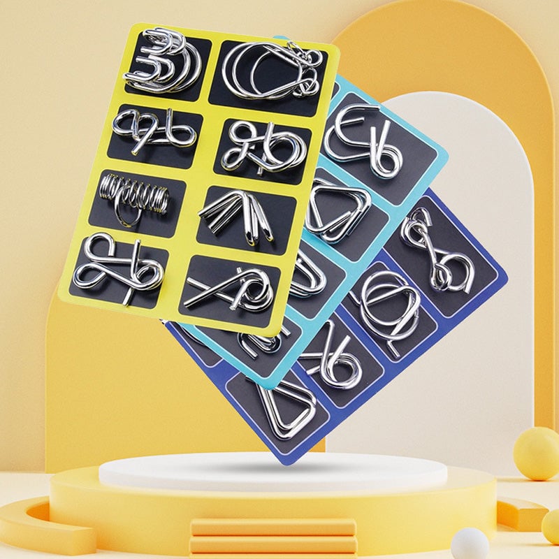24-Piece Metal Wire Puzzle Set