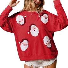 Load image into Gallery viewer, Women's Sequin Santa Sweatshirt