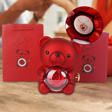 Load image into Gallery viewer, Heart-Shaped Pendant Necklace with Bear &amp; Rose Gift Box