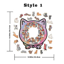 Load image into Gallery viewer, 135PCS Cat-Shaped Wooden Puzzle Game