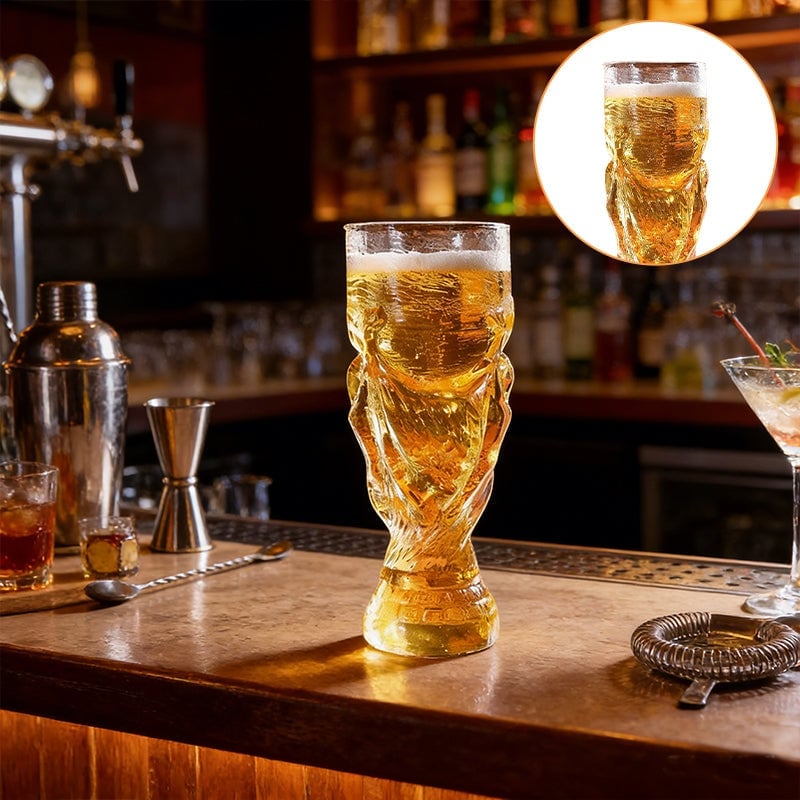 Soccer Trophy Style Beer Glass