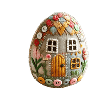 Load image into Gallery viewer, Patchwork Felt Egg House DIY Kit