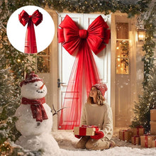 Load image into Gallery viewer, Christmas Door Bow Ribbon Decoration