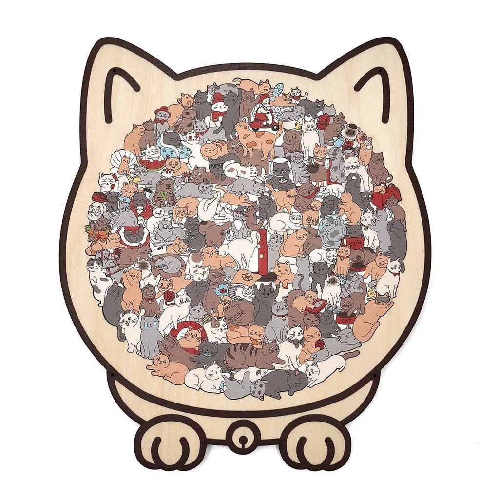 135-Teiliges Katzenförmiges Holzpuzzle