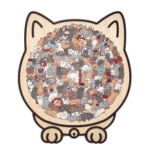 Load image into Gallery viewer, 135-Teiliges Katzenförmiges Holzpuzzle