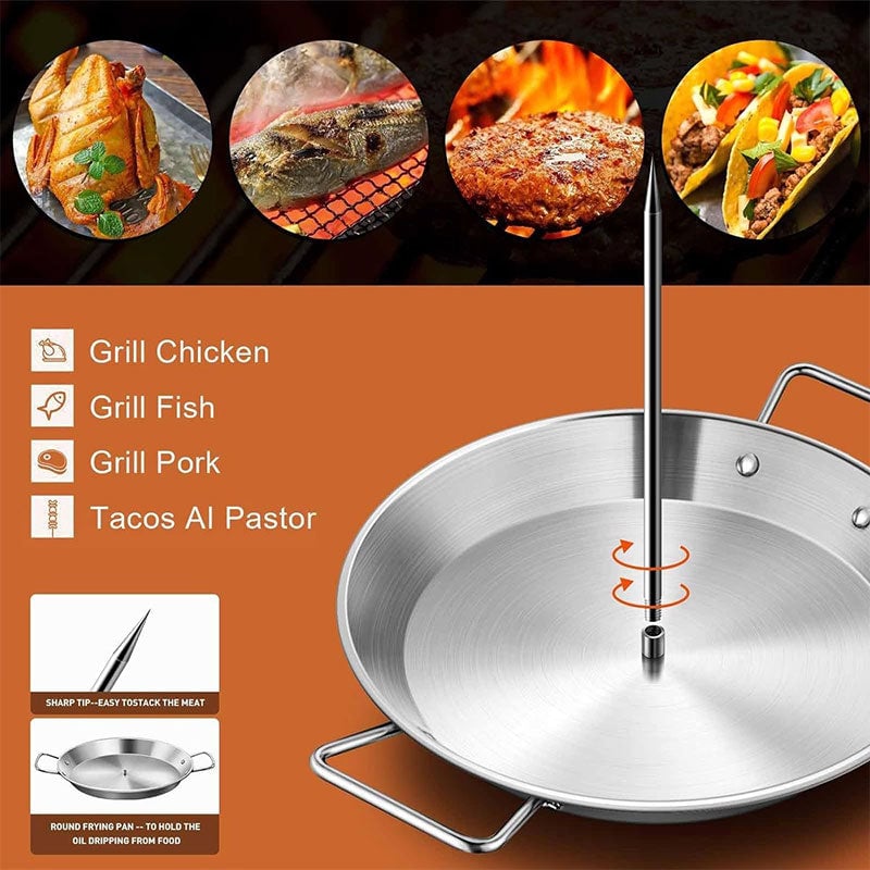Stainless steel vertical screw grill pan