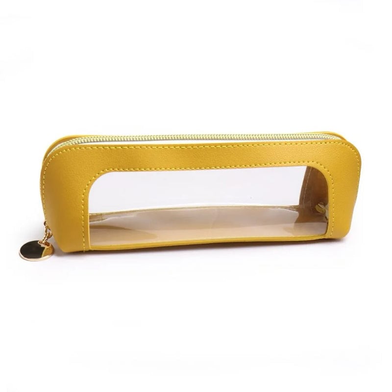 Portable Transparent Window Storage Bag (Yellow + Pink + Off White)