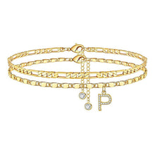 Load image into Gallery viewer, A-Z Letter Layered Ankle Bracelets for Women