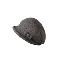 Load image into Gallery viewer, Women's Elegant Plaid Pattern Bow Decor Beret