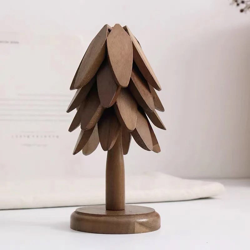 Wooden Leaves Design Coaster