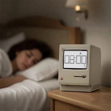 Load image into Gallery viewer, 1984 Retro-Inspired Cream Digital Alarm Clock