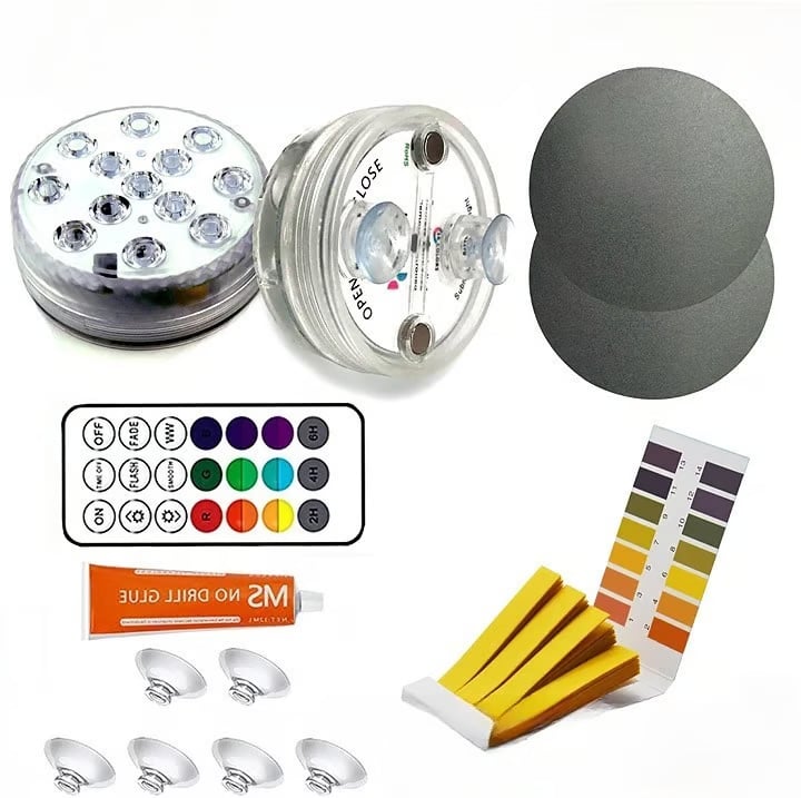2/4 PCS - Ultra-High Brightness Rechargeable Submersible LED Lights with Remote