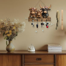 Load image into Gallery viewer, Highland Cow Wooden Key Holder Decor