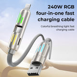 【Extra 10% Off】240W 4-in-1 USB C Cable
