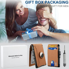 Load image into Gallery viewer, Men's Business Style Pu Leather Card Slots for AirTag