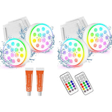 Load image into Gallery viewer, 2/4 PCS-Ultra-High Brightness Rechargeable Submersible LED Lights with Remote