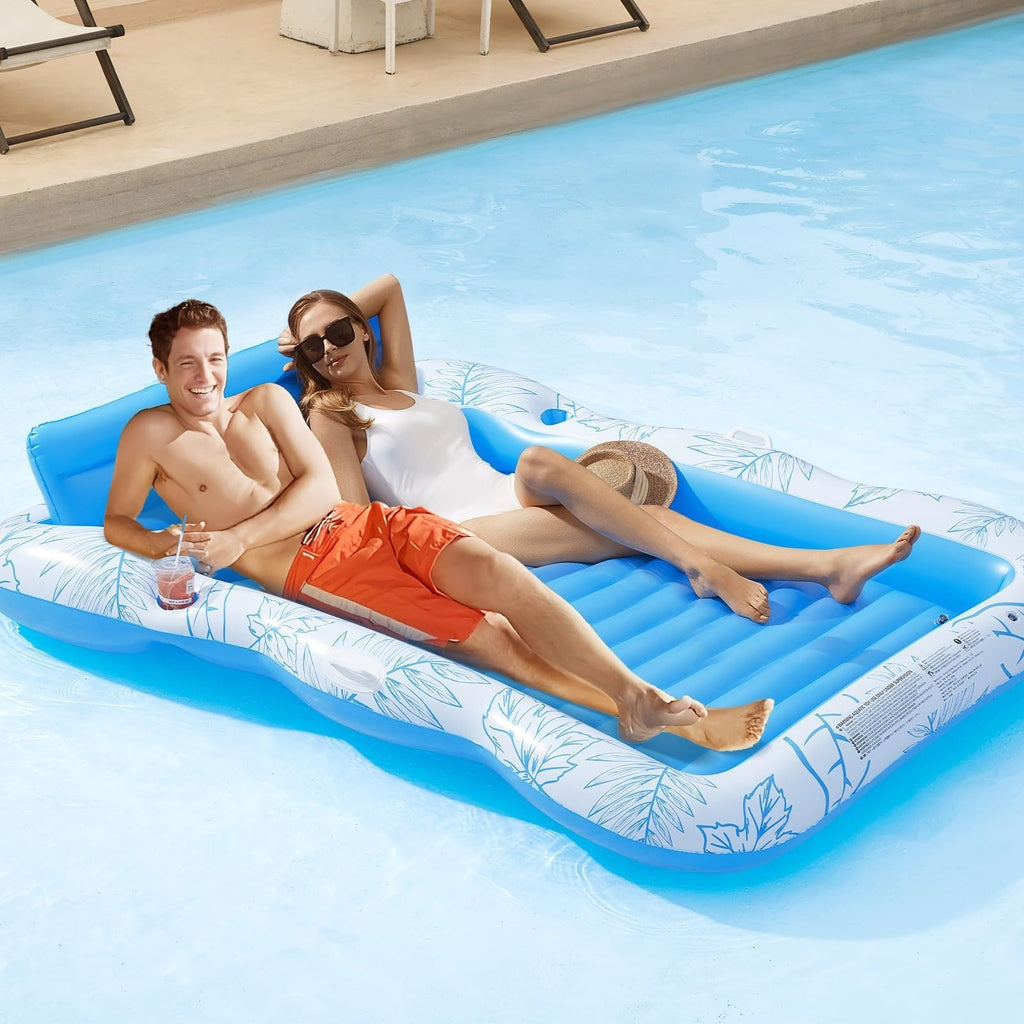 Inflatable Pvc Bed PVC Water Inflatable Maple Leaf Pattern Floating Bed – nuvayo