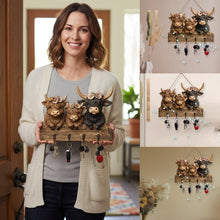 Load image into Gallery viewer, Highland Cow Wooden Key Holder Decor