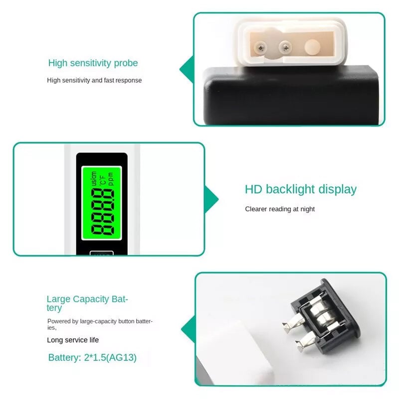 【Extra 15% OFF】New 4 in 1 Tds Meter Digital Water Tester