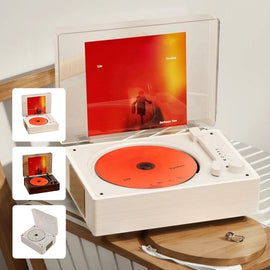 Time Retro CD Player Album Player Bluetooth Record Speaker