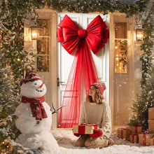 Load image into Gallery viewer, Christmas Door Bow Ribbon Decoration