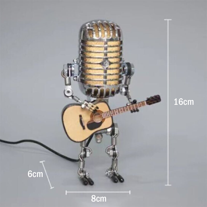 Vintage Metal Microphone Robot Desk Lamp