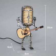 Load image into Gallery viewer, Vintage Metal Microphone Robot Desk Lamp
