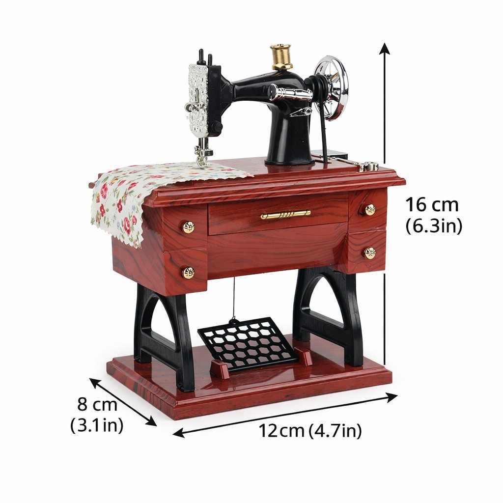 Vintage Sewing Machine Design Music Box
