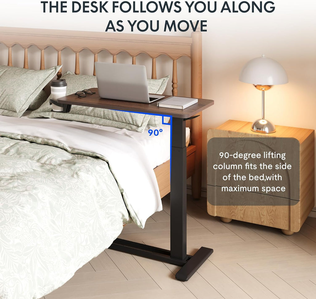 Hidden Casters Adjustable Bedside Table