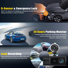 Load image into Gallery viewer, Sakerplus 3 Channel Dash Cam Front and Rear Inside