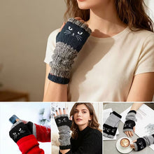 Load image into Gallery viewer, Cat fingerless gloves