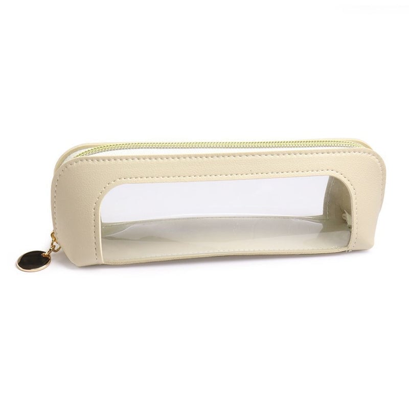 Portable Transparent Window Storage Bag (Yellow + Pink + Off White)