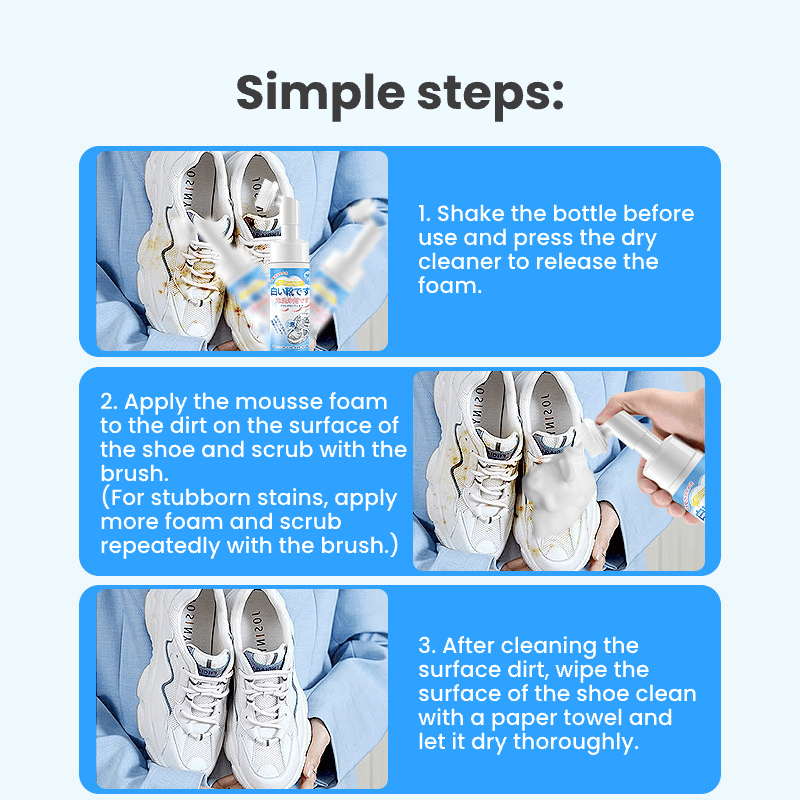 No-Wipe Foam White Shoe Cleaner