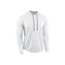 Load image into Gallery viewer, Men's Solid Long Sleeve Drawstring Hoodie Tee