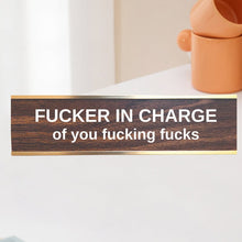Load image into Gallery viewer, Engraved Desk Sign With Gold Stand