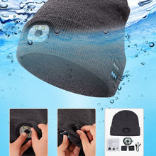 Load image into Gallery viewer, Bluetooth Beanie with LED Light &amp; Removable Speakers
