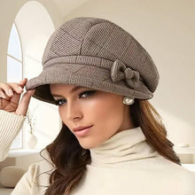 Load image into Gallery viewer, Women's Elegant Plaid Pattern Bow Decor Beret