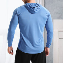 Load image into Gallery viewer, Men's Solid Long Sleeve Drawstring Hoodie Tee