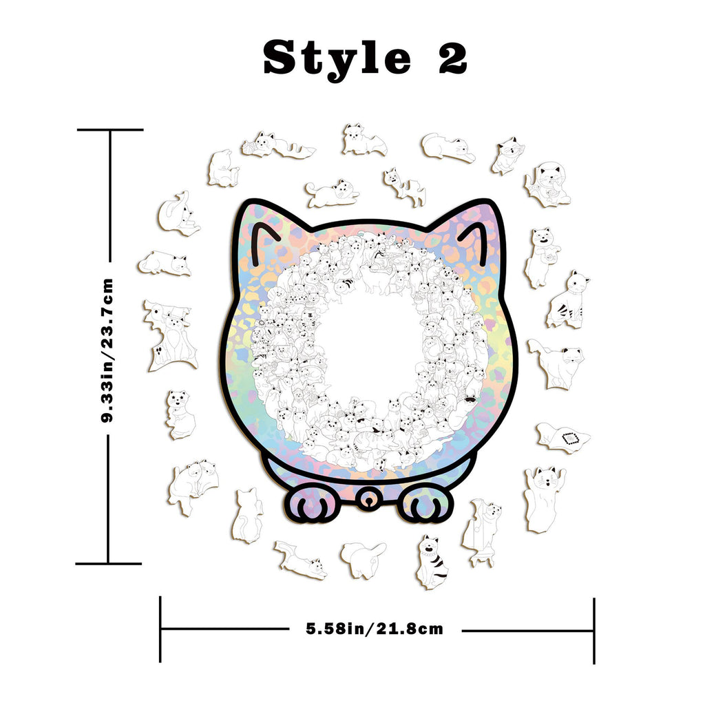 135PCS Cat-Shaped Wooden Puzzle Game