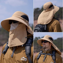 Load image into Gallery viewer, Men's Wide Brim Sun Hat with Removable Face Mask