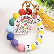 Load image into Gallery viewer, Creative Letter Pattern Silicone Bracelet Keychain