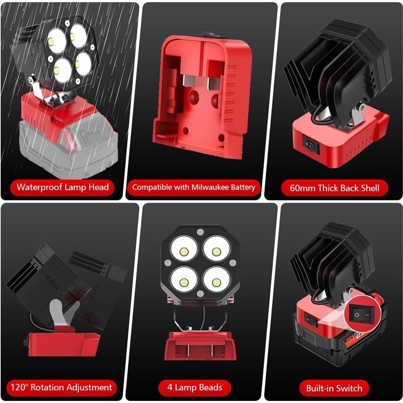 💡 Portable LED Work Light for 18V Battery