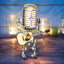 Load image into Gallery viewer, Vintage Metal Microphone Robot Desk Lamp